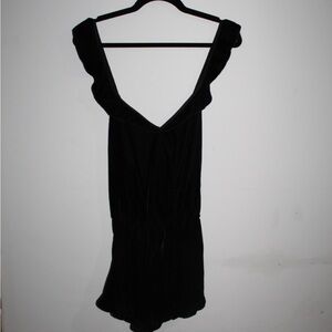 Black velvet ruffle sleeve Victoria secret romper